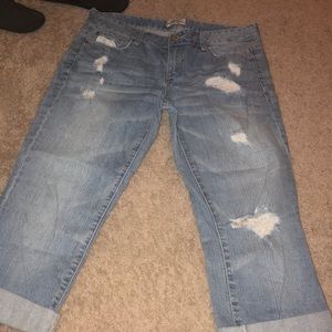 Blue aeropostale long jean shorts